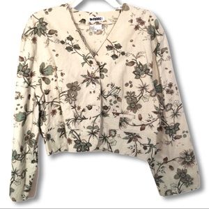 VTG | Cropped long sleeve button up floral blazer